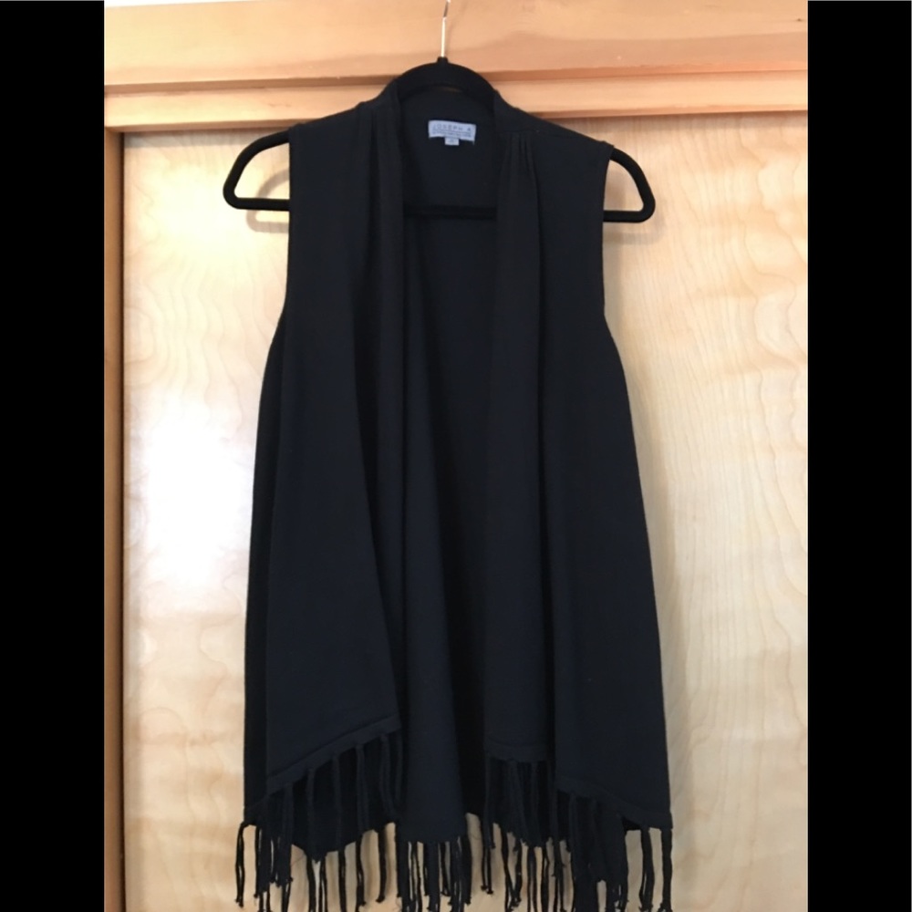 Sweater Fringe Vest Black M